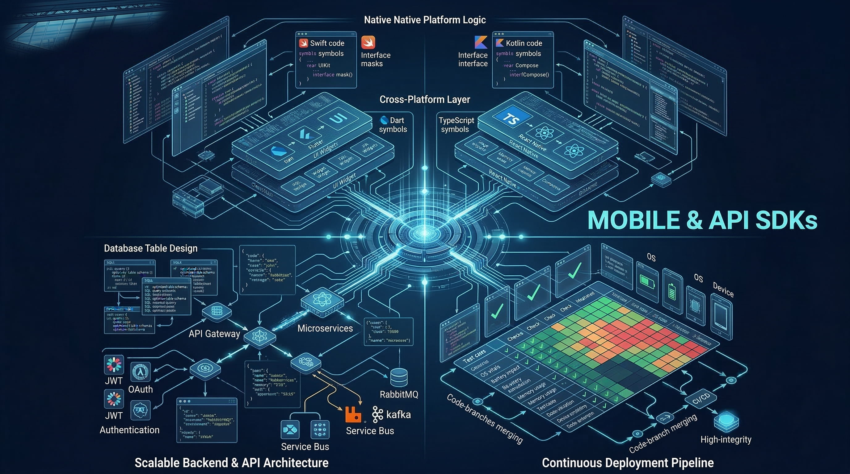 Mobile operations app screens for inventory and order processing